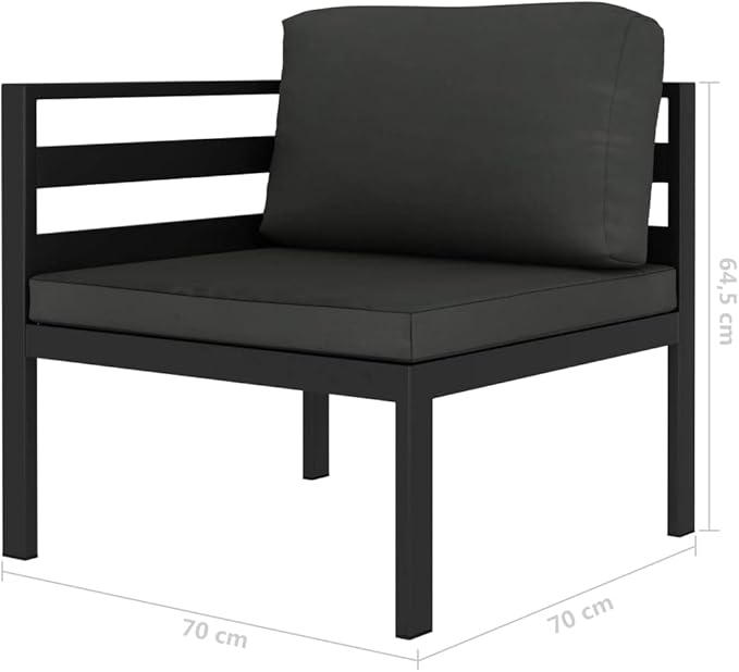 Patio Lounge Set with Cushions,Outdoor Furniture,Outdoor Furniture Sets,Patio Conversation Sets,for Garden,Deck,Backyard,3 Piece Aluminum Anthracite