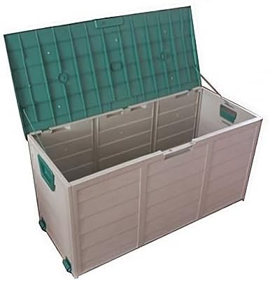 Large Outdoor Storage Deck Box, Waterproof Organizer with Lock Opening and Bottom Pulleys for Patio Furniture, 65 Gallon Capacity, Ideal for Outdoor Use