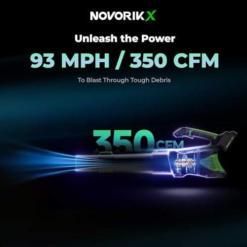 NovorikX 12'' Cordless String Trimmer & 350 CFM Leaf Blower Combo, 3 Batteries & Charger Included