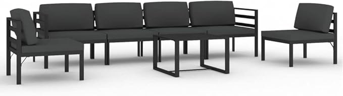 7 Piece Patio Lounge Set,Outdoor Garden Conversation Set,Patio Outdoor Set Suitable Suitable for Patio,Deck,Balcony with Cushions Aluminum Anthracite