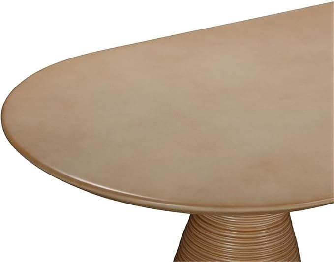 Pemberly Row Oval Stone Dining Table, Terracotta Finish, 86.8 in x 36.3 in x 30.5 in, Indoor/Outdoor Use, Concrete Construction, Seats 8, Midcentury Style Patio or Dining Room Table