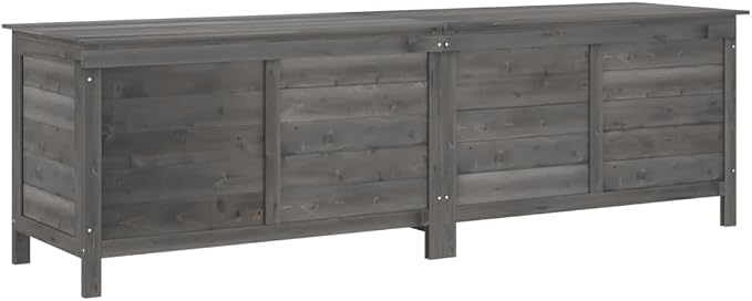 Solid Fir Wood Patio Storage Box Deck Box Outdoor Furniture Anthracite 78.1"x19.7"x22.2" with Slatted Bottom Ventilation for Pool Toys Gardening Tools Cushions