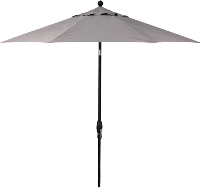 Treasure Garden Octagonal 9 ft Patio Umbrella - Outdoor Furniture Table Umbrella – Push-Button Tilt – Black Aluminum Frame (Obravia, Boulder)