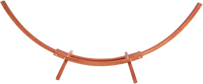 Bonnlo 10.5 ft Patio Wood Hammock Stand, Wooden Arc Frame, with Chains and Hooks, for Outdoor and Indoor, Teak
