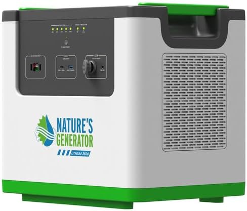 Nature's Generator Lithium 3600 Power Add-on,1 x Lithium 3600 Pod + 2 x 100w Panels + 50' Cable