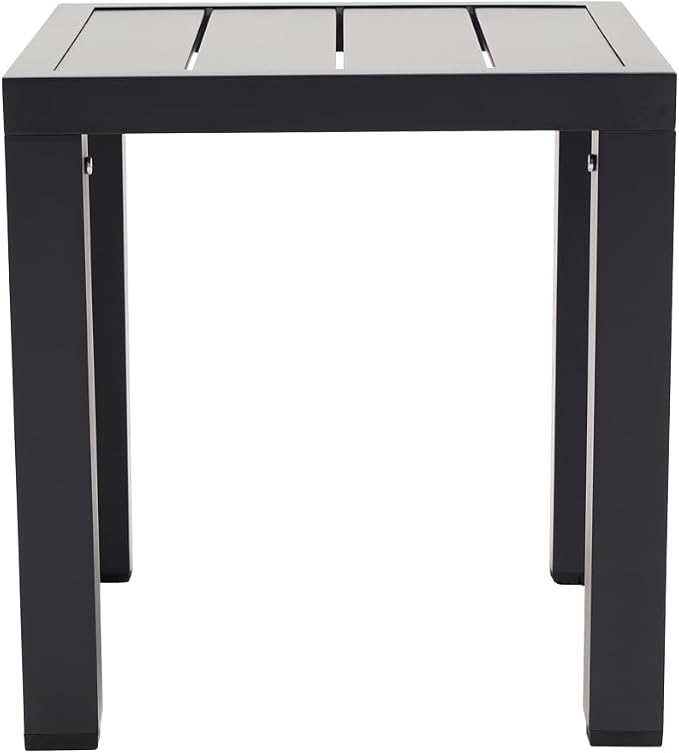 Outdoor Side Table for Patio End Tables for Outside Aluminum Square End Tables Small Patio Coffee Bistro Table,Dark Grey