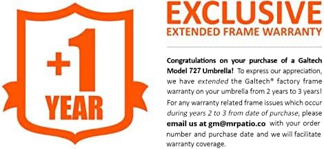 Galtech Deluxe Auto Tilt Market Umbrella, 7.5ft - Outdoor Patio, Deck, Pool, Backyard Stand Alone Umbrella - Octagon, Heavy Duty w/Bronze Frame & Sunbrella Fabric (Tuscan)