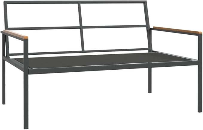 3 Piece Patio Lounge Set with Cushions Anthracite Steel, Outdoor Patio Sectional, Outdoor Sofa Set, Furniture Conversation Sets, Outdoor Porch Furniture for Balcony, Yard