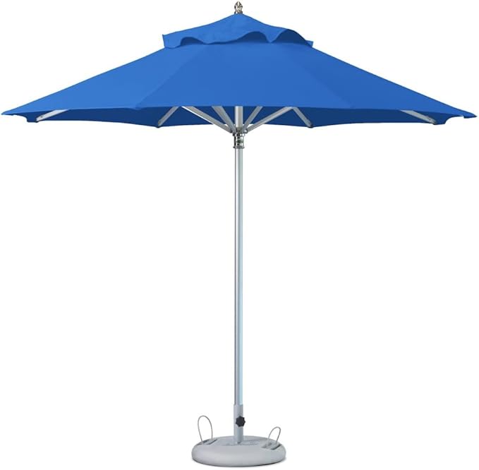 HomeRoots 13' Blue Polyester Round Market Patio Umbrella