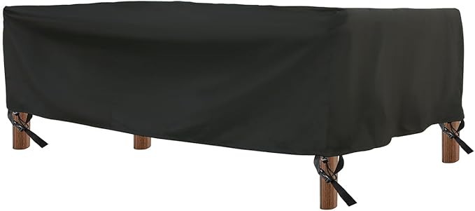 Patio Furniture Cover,Waterproof for Outdoor Dining Table and Chair Cover, Furniture Sofa Set Covers, patio table cover, 126"W x 83"D x 27.5"H Black
