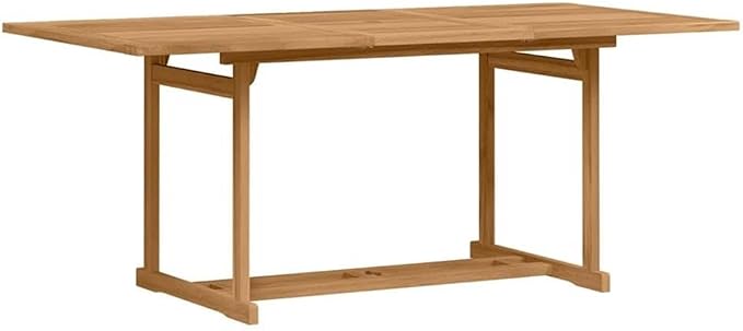 Afuera Living Contemporary Solid Teak Wood Garden Dining Set, Brown Finish, Weather-Resistant, Durable 8-Seater Patio Furniture with Spacious Table and Chairs, Modern Style for Outdoor Dining or