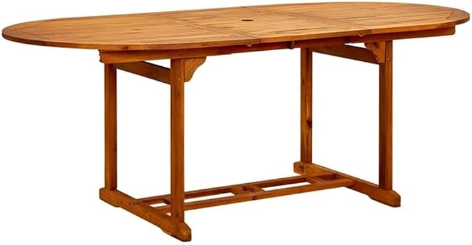 Afuera Living 7-Piece Solid Acacia Wood Patio Dining Set, Black Finish, Weather-Resistant, Adjustable Armrests, Woven PE Rattan Detail, Rustic Outdoor Furniture for Garden or Deck