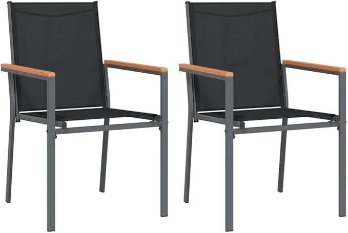 3 Piece Patio Dining Set, Outdoor Lounge Sets Patio Conversation Set Sectional Sofa Porch Furniture Set for Garden Piazza Negotiation Area Poolside Black Textilene and Steel