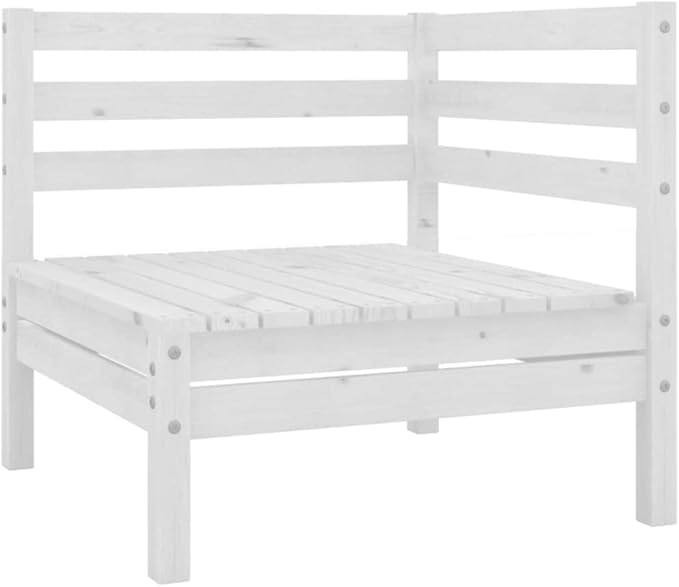 Patio Corner Sofas,Wooden Sofa,Patio Lounge Set,Outdoor Furniture,Patio Conversation Sets,for Garden,Deck,Backyard,2 pcs White Solid Pinewood