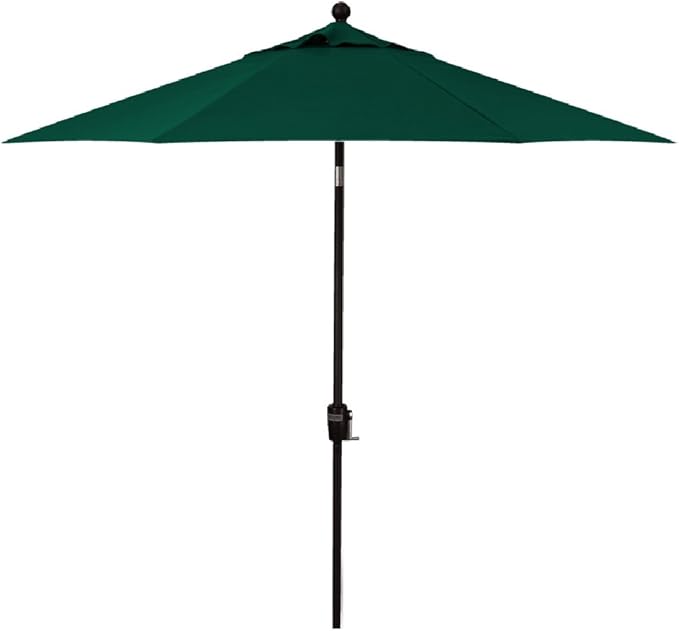 Treasure Garden 7.5ft Patio Umbrella – Outdoor Market Umbrella – Push Button Tilt – Black Aluminum Frame (Sunbrella, Forest Green)