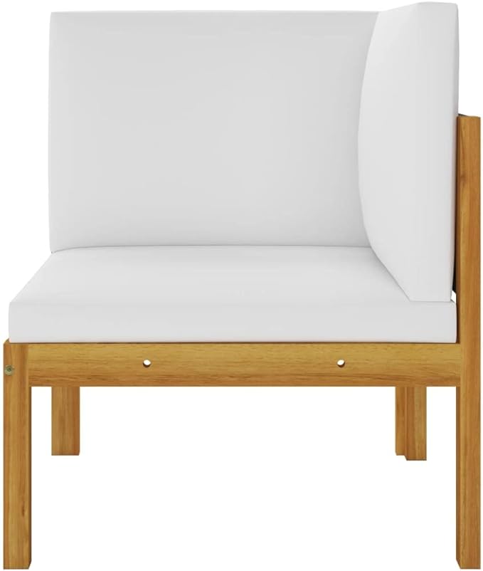 2-Seater Patio Bench with Cushions Solid Acacia Wood, Outdoor Patio Sectional, Outdoor Sofa Set, Furniture Conversation Sets, Outdoor Porch Furniture for Balcony, Yard