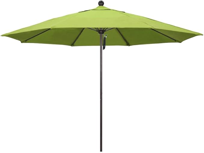 California Umbrella 11' Rd. Venture Series Contract Grade Patio Umbrella, Pulley Open, Bronze Finish, Sunbrella Parrot