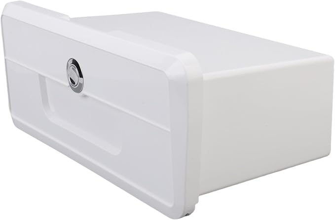 Diydeg Deck Storage Box, Marine Grade ABS Plastic Boat Pontoon Yacht Storage Compartment Built in Non Slip Cup Holders, Marine Glove Box for Tools, Documents, Electronics