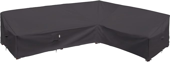 Heavy Duty Outdoor Sectional Sofa Cover, 120"X90" L-Shaped Waterproof 600D Patio Furniture Covers, Lawn Patio Couch Protector(Storm Grey, L-Shaped-Right Facing-120 x90)