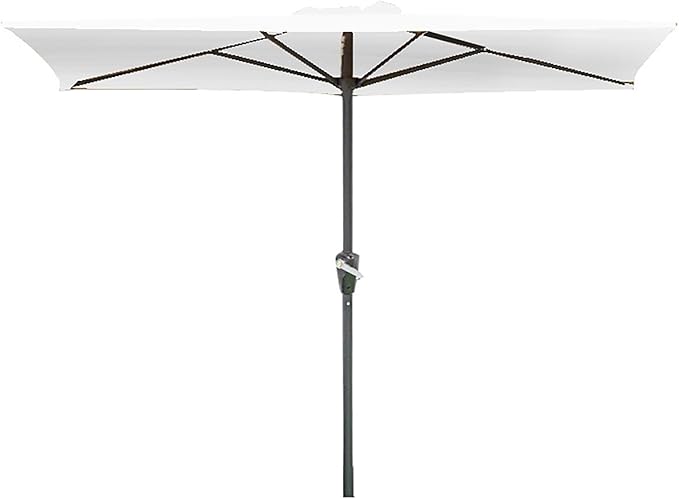 Half Rectangular Patio Umbrella, Small Half Parasol With Crank, For Cafe Wall Balcony Door Deck