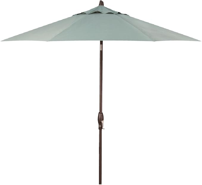 Treasure Garden 9ft Patio Umbrella - Outdoor Furniture Market Umbrella – Deluxe Auto-Tilt – Bronze Aluminum Frame (Sunbrella, Spa)