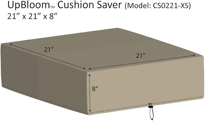 UpBloom - Waterproof Seat Cushion Covers - Quick On/Off for Easy Storage, Lightweight for Outdoor and Washable for Patio Furniture