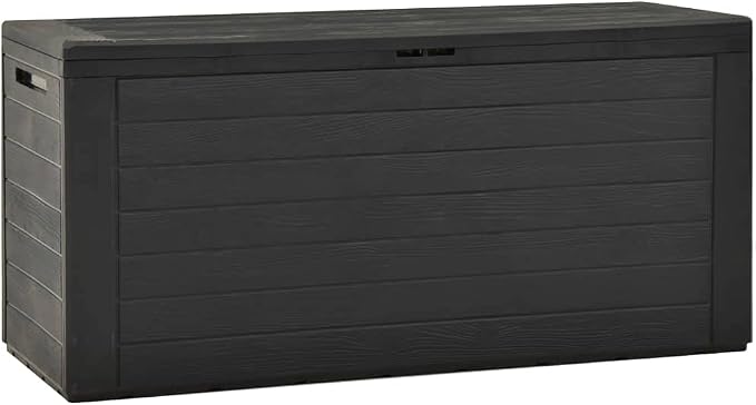 Storage Box Waterproof Patio Outdoor Container for Furniture, Anthracite Garden Box Weatherproof for Outside, 45.7 x 17.3 x 21.7 in