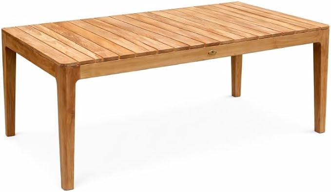 Hives & Honey Maui Grade-A Teak Rectangle Dining Table for Patio, Seats Up to 6, Natural