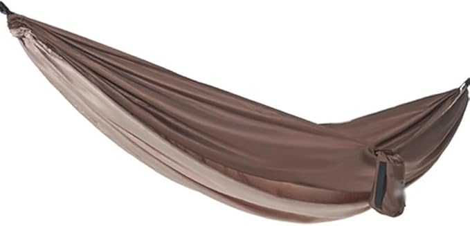 Beach Anti-Rollover Single Hammock, Ultra-Light Portable Hanging Bed with Storage Bag, for Garden Camping, Load Bearing 300kg/661.4lbs(Brown)