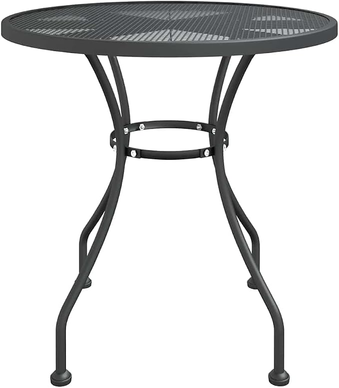 5 Piece Patio Dining Set Expanded Metal Mesh Anthracite | E-Coating Finish, Weather-Proof, 7-Position Adjustable Backrest, Folding Chairs