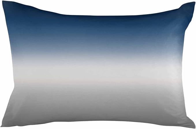 Outdoor Waterproof Throw Pillow Covers Set of 2 Blue Grey Ombre Lumbar Pillowcases 20x12 Inches Gradient Gradual Color Patio Decorative Pillows Cushion Case Patio Pillows for Couch Bed Chair Garden