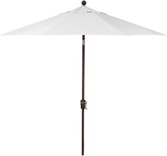 Treasure Garden 7.5ft Patio Umbrella – Outdoor Market Umbrella – Push Button Tilt – Bronze Aluminum Frame (Sunbrella, Natural)