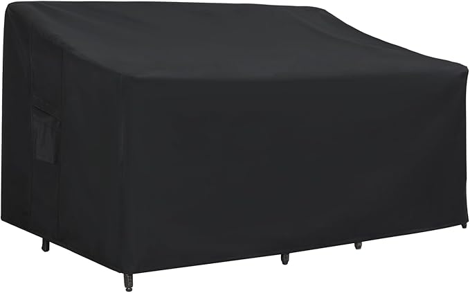 ABCCANOPY Patio Sofa Cover Heavy Duty Universal Sofa Cover Outdoor Waterproof Dustproof UV Protection For Large Sofa 58x33x31x24 Inches Black