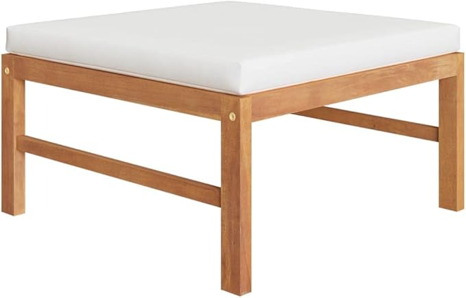4 Piece Patio Lounge Set with Cream Cushions,Patio Sofa,Outdoor Daybed,Patio Seating,Outdoor Furniture Sets,Modern Set,Outdoor Patio Chairs,Patio Conversation Sets,for Backyard,Garden, Solid Teak Wood