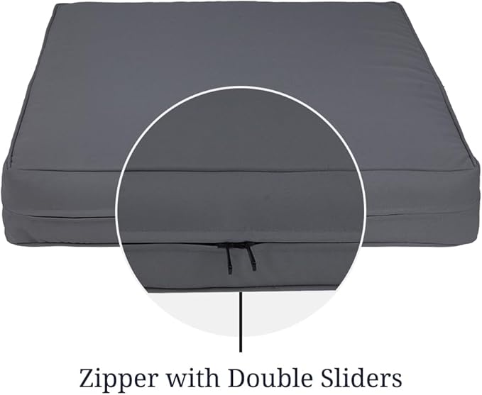 Covers & All Square Outdoor Cushion Covers for Patio Furniture Sets, Water, Tear & UV Resistant Polyester Cushion Slipcover with Zippers (Pack of 2) (28" L x 28" W x 4" Thick, Charcoal Gray)