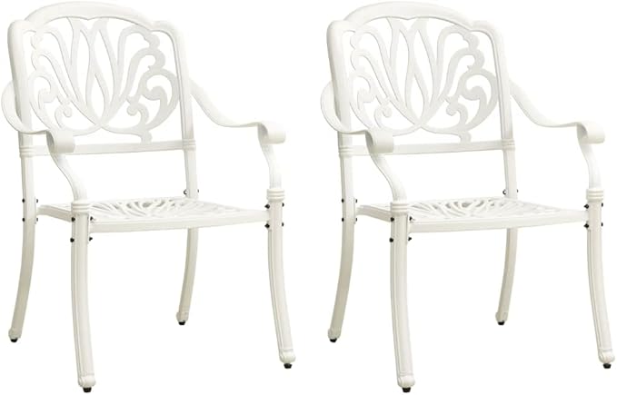 Backyard Furniture Patio Conversation Sets Outdoor Seating 3 Piece Bistro Set Cast Aluminum White Suitable for Swimming Pool, Courtyard, Garden