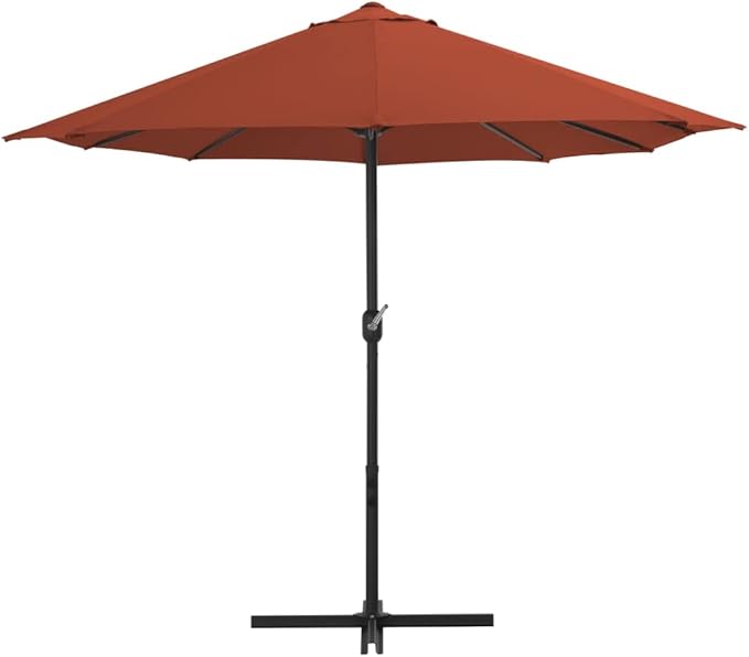 15ft Extra Large Patio Umbrella Terracotta Outdoor Sun Shade with Aluminum Pole UV Protective Garden Umbrella for Backyard Pool Deck