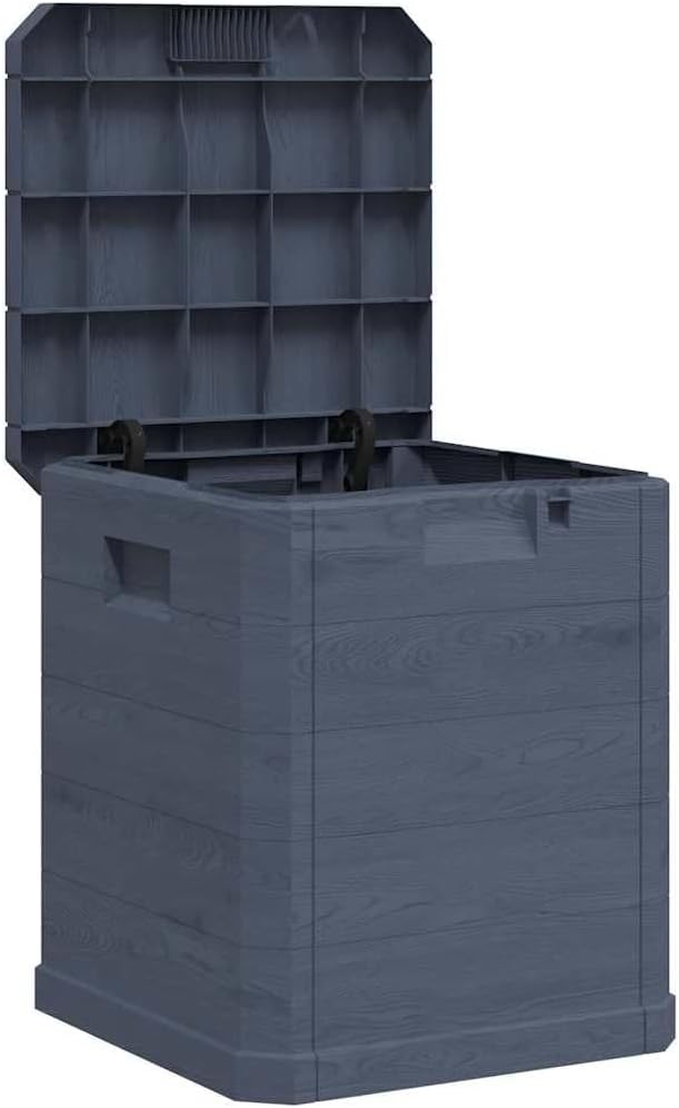 Stylish Patio Storage Box 23.8 gal Anthracite, Durable Weather-Proof Plastic for Cushions, Pillows, Blankets, Tools, and Other Items