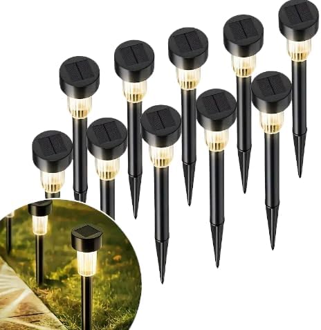 IP55solar Outdoor lamp, Suitable for use in Gardens, lawns, Balconies, Sidewalks, and as a Gift for Family Camping. (Warm Light - Group 10)