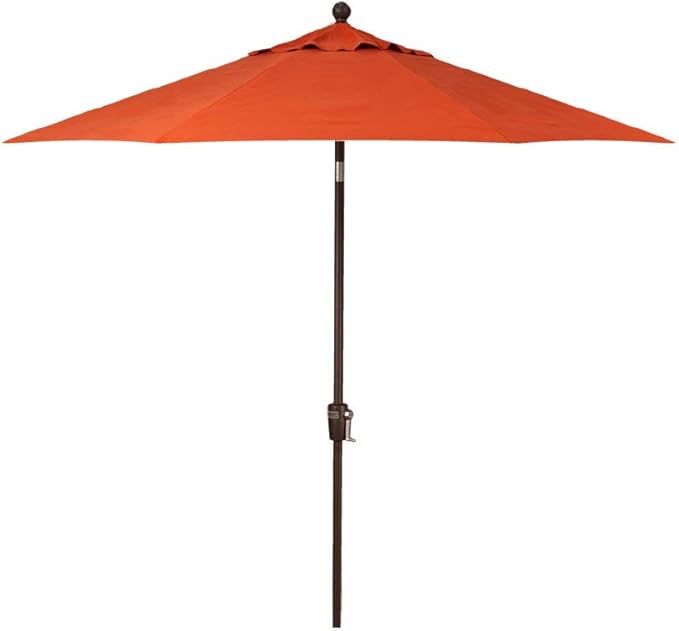 Treasure Garden Octagonal 9 ft Patio Umbrella - Outdoor Furniture Table Umbrella – Push-Button Tilt – Bronze Aluminum Frame (Obravia, Sunset)