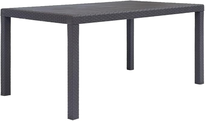 vidaXL Patio Table, Outdoor Dining Table, Garden Table, Garden Furniture for Front Porch Deck Lawn Backyard Balcony Terrace, Plastic Brown