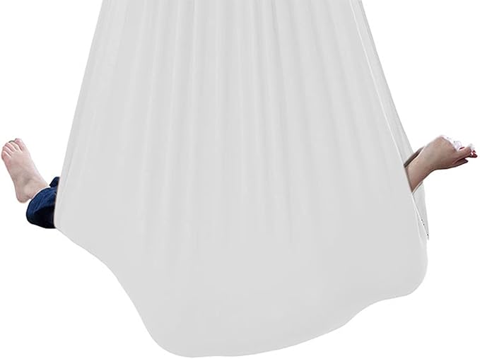Sensory Swing for Adults Indoor Kids Therapy Swing Soothing Calming Snuggle Hammock Durable Soft Strong Fabric Swing Beneficial to Child's Spatial Awareness (Color : White, Size : 1.5M x 2.8M)