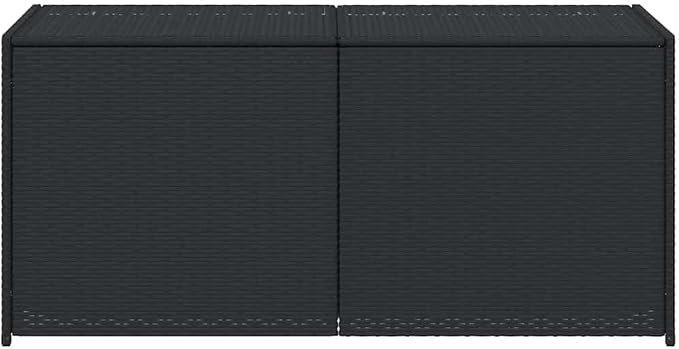 283L PE Rattan Garden Storage Box, Black Woven Design with Gas Spring, Water-Resistant for Patio Cushions and Tools