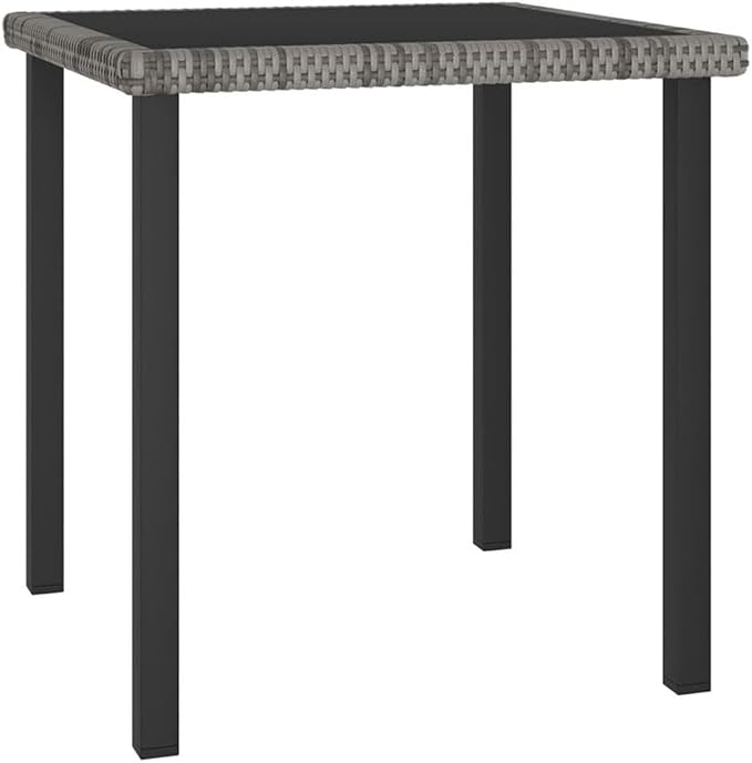 BOWERY HILL 5-Piece Patio Dining Set, Gray Poly Rattan, Weather-Resistant Outdoor Furniture with Cushioned Seating, Powder-Coated Steel Frame, Modern Garden or Backyard Set for 4 People Dining