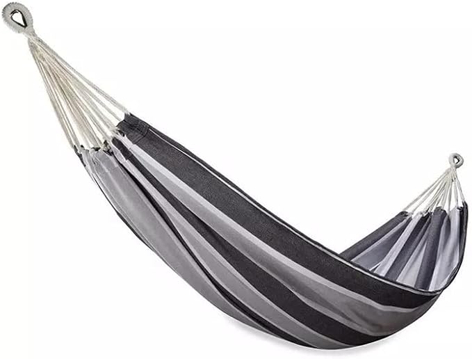 Bliss Hammocks Gray & White Stripe Hammock in a Bag