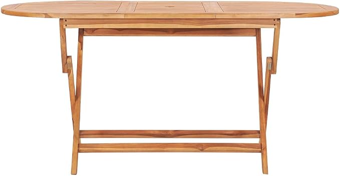 Folding Bistro Table 23.6"x23.6"x25.7" Solid Teak Wood, Outdoor Poolside Garden Lawn Bistro Portable Leisure Standing Side Table
