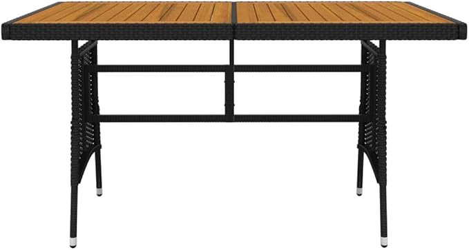 Backyard Furniture Patio Conversation Sets Outdoor Seating 7 Piece Patio Dining Set Poly Rattan Black Suitable for Swimming Pool, Courtyard, Garden