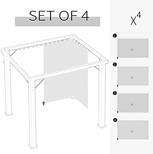 Outsunny 10' x 12' Universal Gazebo Sidewall Set with Panels, Hooks and C-Rings Included for Pergolas and Cabanas, Dark Brown
