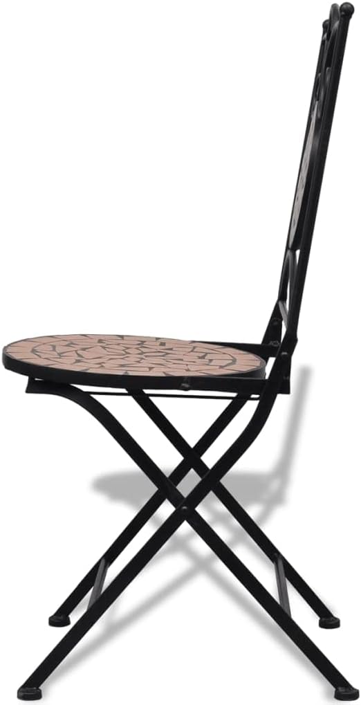 Bistro Set,Patio Lounge Set,Outdoor Patio Furniture,Outdoor Chat Conversation Set,Garden Furniture Sets,for Patio,Backyard,Garden,3 Piece Ceramic Tile Terracotta