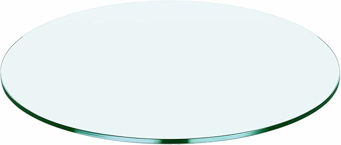24" Round Glass Table Top - 1/4" Thick Flat Polish Edge Tempered Glass, Replacement Glass Table Top for Kitchen/Patio